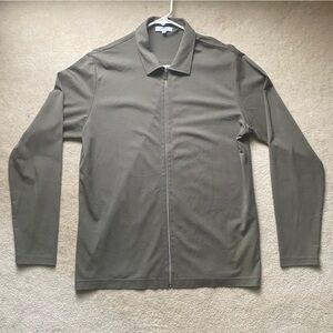 Arne Green Long Sleeve Zip Up Shirt Jacket 100% Cotton Size Medium